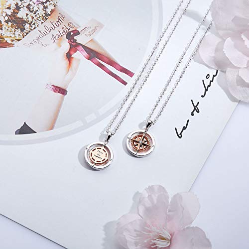 Graduation Gifts for Her 2024 Enjoy the Journey Compass Necklace for Women Girls, Long-distance Travel Going Away Gifts for Friends Female, Retirement Gifts for Women Teacher