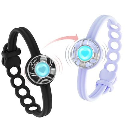 totwoo Long Distance Touch Bracelets for Couples-Candy Collection, Vibration & Light up for Love -Pair of Couples Bracelets |Unique Long Distance Relationship Gifts for Girlfriend Bluetooth Pairing Jewelry, Always Stay Connected