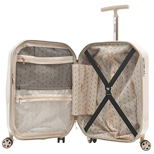 kensie Women's 3D Gemstone TSA Lock Hardside Spinner Luggage, Lightweight, Telescoping Handles, TSA-Approved, Rose Gold, 2 Piece Set (28"/20")