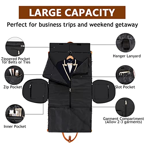 Garment Bag for Travel With Toiletry Bag Convertible Carry On Weekender Bag Large Travel Duffel Bags for Women 2 in 1 Hanging Suitcase Suit Travel Bags for Women & Men 3pcs Set