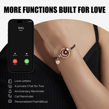 TOTWOO Touch Bracelets for Couples, Vibration & Light up for Love Couples | Long Distance Relationship Gifts for Girlfriend Bluetooth Pairing Jewelry