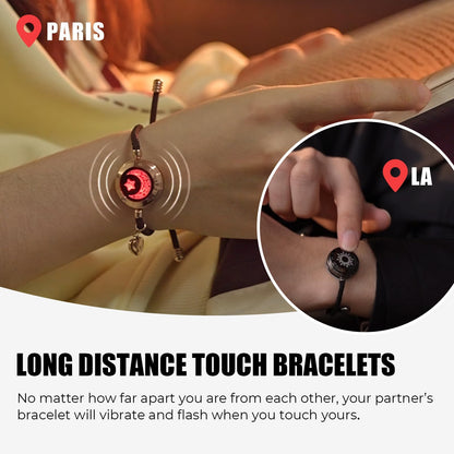 TOTWOO Touch Bracelets for Couples, Vibration & Light up for Love Couples | Long Distance Relationship Gifts for Girlfriend Bluetooth Pairing Jewelry