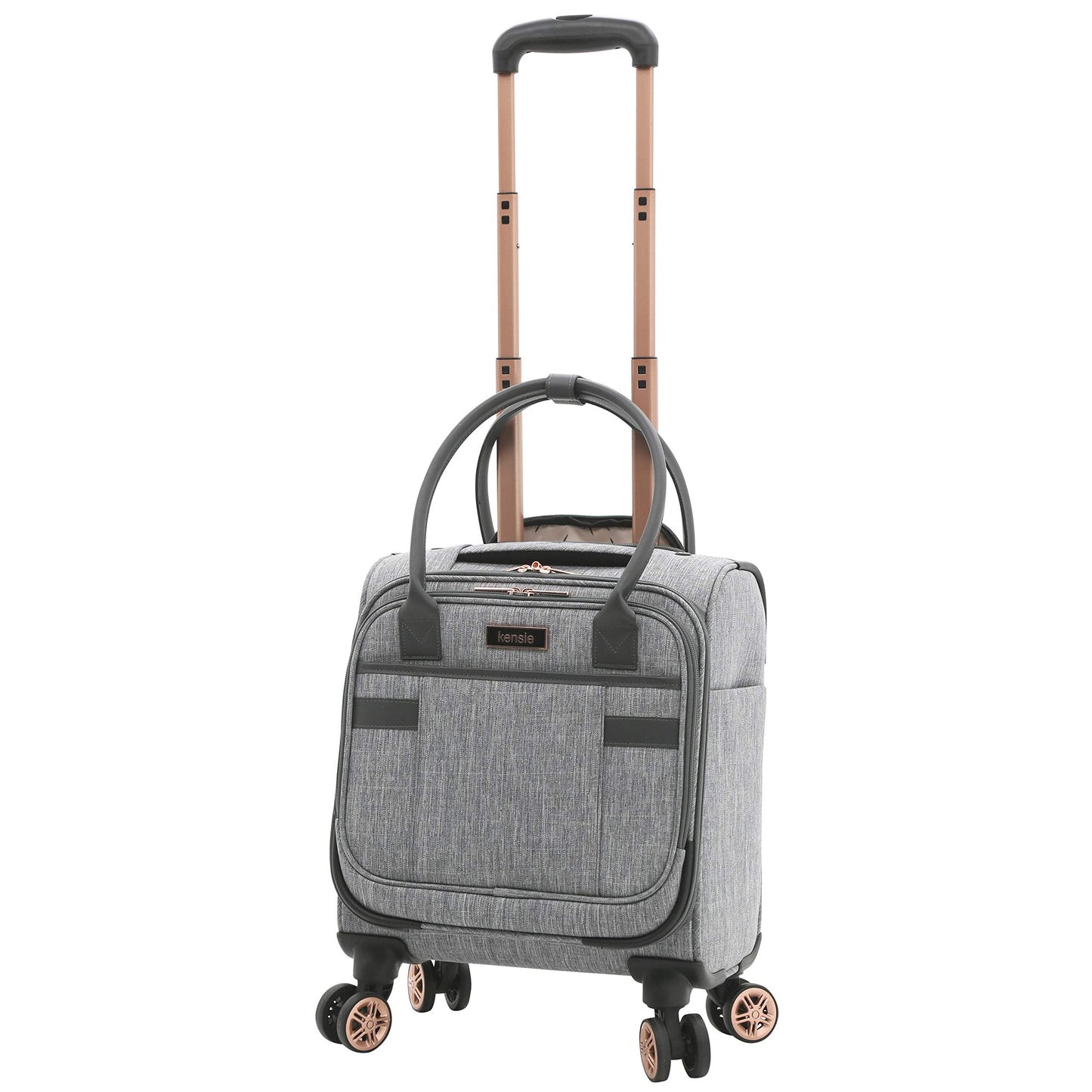 kensie Women's Hudson Softside Spinner Luggage, Heather Gray, 3-Piece Set (16/20/28)